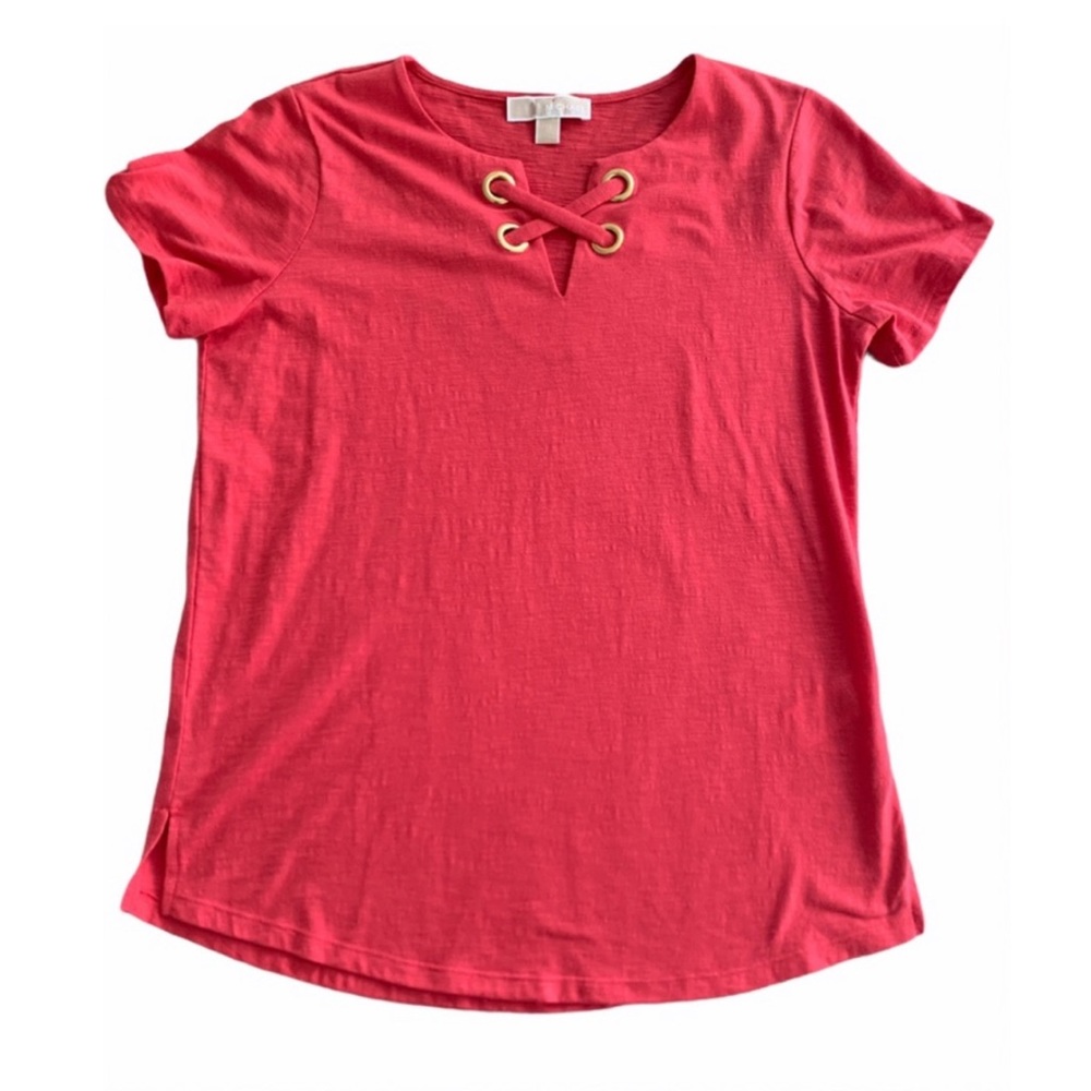 Michael Kors Pink V Neck Shirt Size M